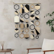 Load image into Gallery viewer, Black hexagon wall hanging

