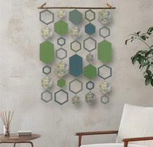 Load image into Gallery viewer, Green hexagon wall hanging
