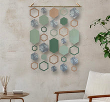 Load image into Gallery viewer, Green hexagon wall hanging
