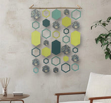 Load image into Gallery viewer, Green hexagon wall hanging
