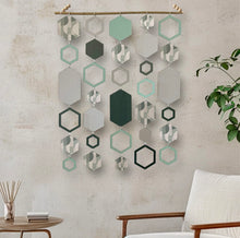 Load image into Gallery viewer, Green hexagon wall hanging
