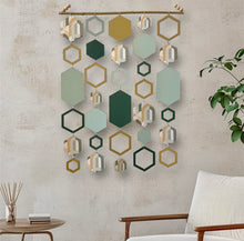 Load image into Gallery viewer, Mustard hexagon wall hanging
