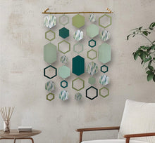 Load image into Gallery viewer, Green hexagon wall hanging
