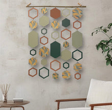Load image into Gallery viewer, Mustard hexagon wall hanging

