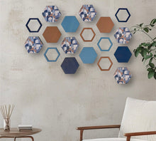 Load image into Gallery viewer, Blue hexagon wall art
