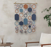 Load image into Gallery viewer, Blue hexagon wall hanging
