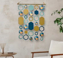 Load image into Gallery viewer, Mustard hexagon wall hanging

