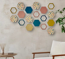 Load image into Gallery viewer, Blue hexagon wall art
