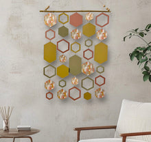 Load image into Gallery viewer, Mustard hexagon wall hanging
