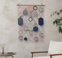Load image into Gallery viewer, Blue hexagon wall hanging
