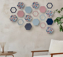 Load image into Gallery viewer, Blue hexagon wall art

