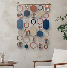 Load image into Gallery viewer, Blue hexagon wall hanging
