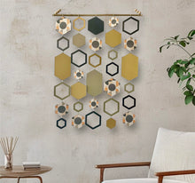 Load image into Gallery viewer, Mustard hexagon wall hanging
