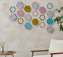 Load image into Gallery viewer, Pink hexagon wall art
