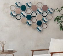 Load image into Gallery viewer, Blue hexagon wall art
