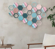 Load image into Gallery viewer, Pink hexagon wall art
