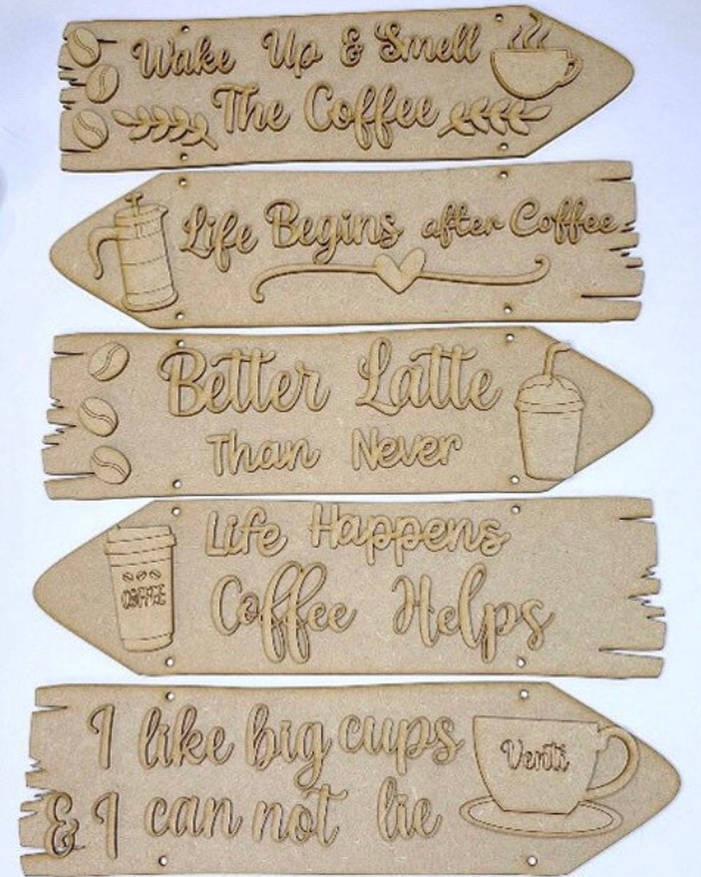 Wooden Coffee Direction sign