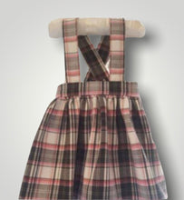 Load image into Gallery viewer, Girls tartan skirt with straps

