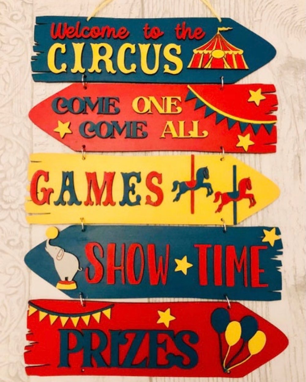 Wooden Circus Direction sign