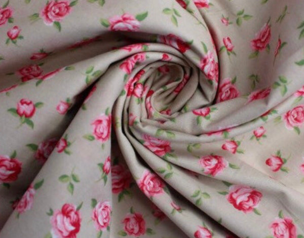 Green floral 100% cotton fabric