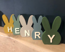 Load image into Gallery viewer, Personalised wooden Easter bunnies
