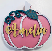 Load image into Gallery viewer, Tenner Tuesday Personalised Pumpkin wooden decor
