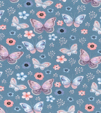 Load image into Gallery viewer, birds, bees and butterflies Cotton jersey fabric
