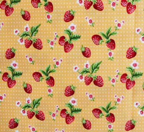 Strawberry 100% cotton fabric