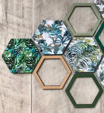 Load image into Gallery viewer, Wooden Safari Hexagon wall art
