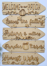 Load image into Gallery viewer, Wooden Autumn Direction sign

