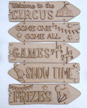 Load image into Gallery viewer, Wooden Circus Direction sign
