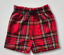 Load image into Gallery viewer, Girls tartan paper bag waist shorts
