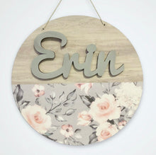 Load image into Gallery viewer, Personalised floral Door Signs
