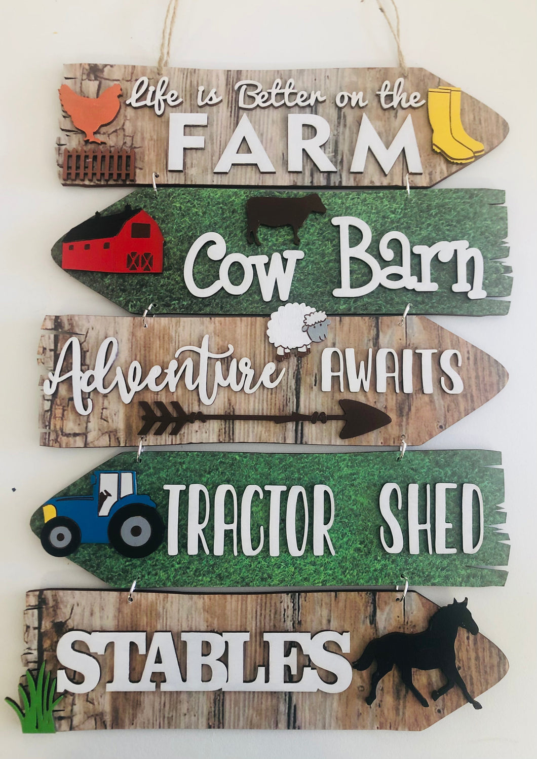 Wooden Farm Direction sign