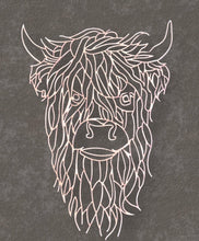 Load image into Gallery viewer, Tenner Tuesday Wooden Geometric Highland Cow
