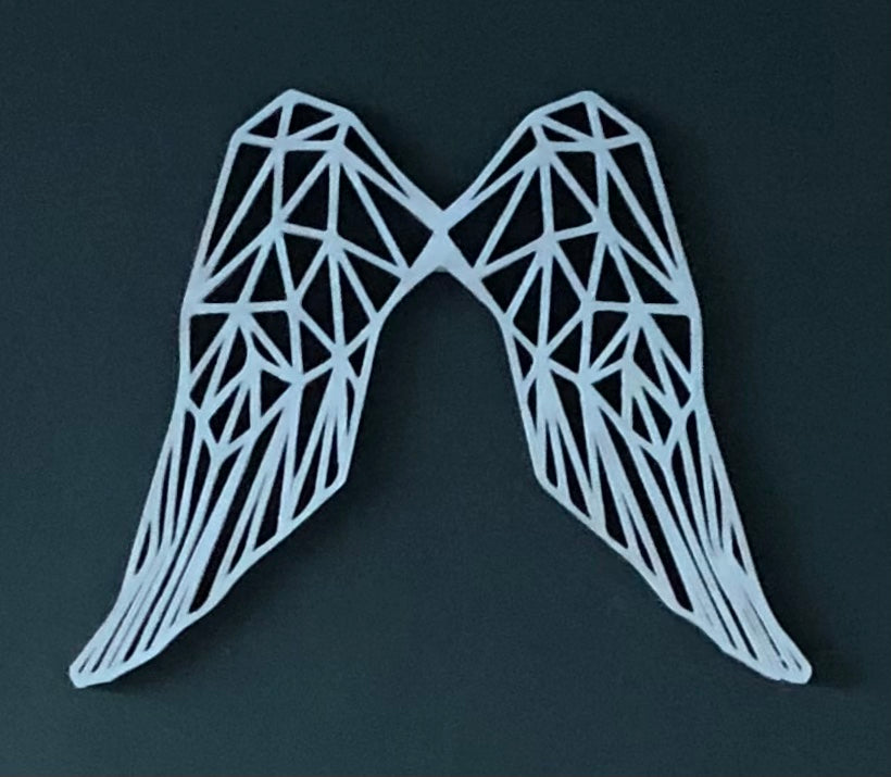 Wooden Geometric angel wings