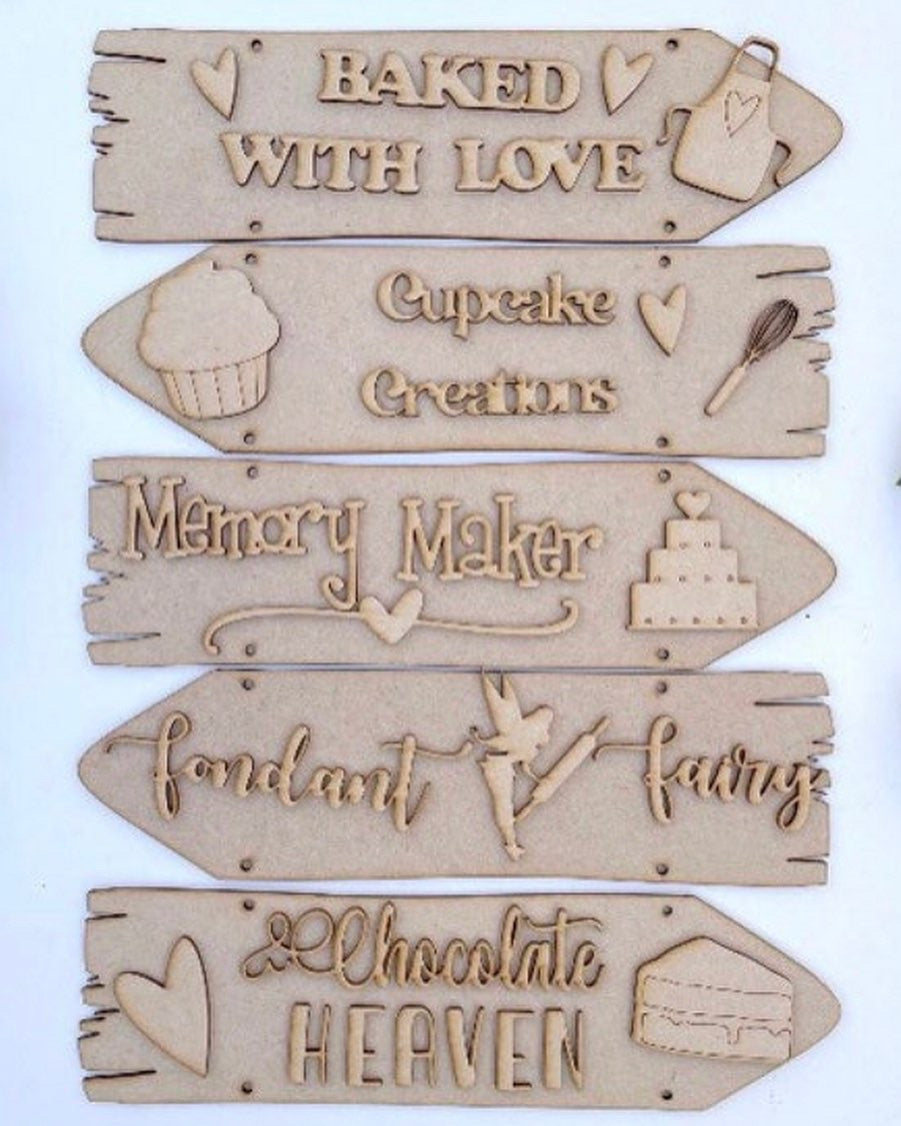 Wooden Baking Direction sign
